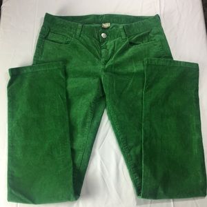 J. Crew Green Corduroy Pants